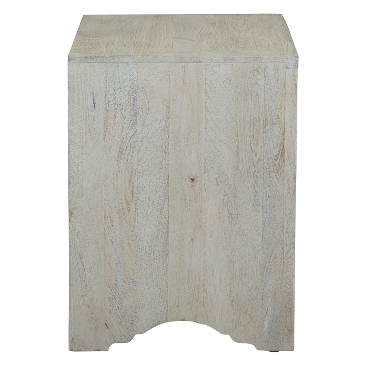 Taj 26" Nightstand with Plinth Base in Carved Heirloom White by Home Trends & Design at Eve Furniture