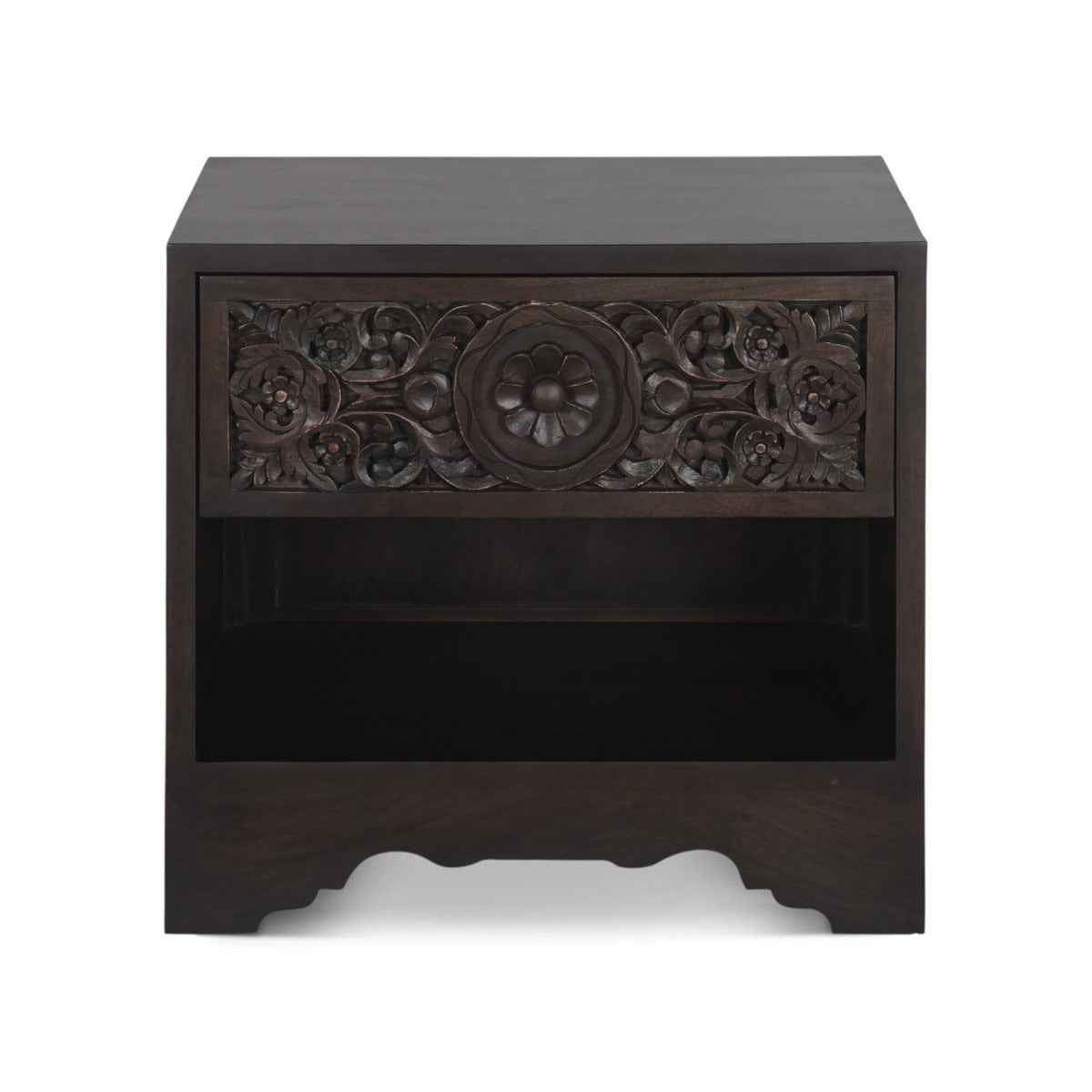 Taj 26" Nightstand with Plinth Base in Vintage Brown by Home Trends & Design at Eve Furniture