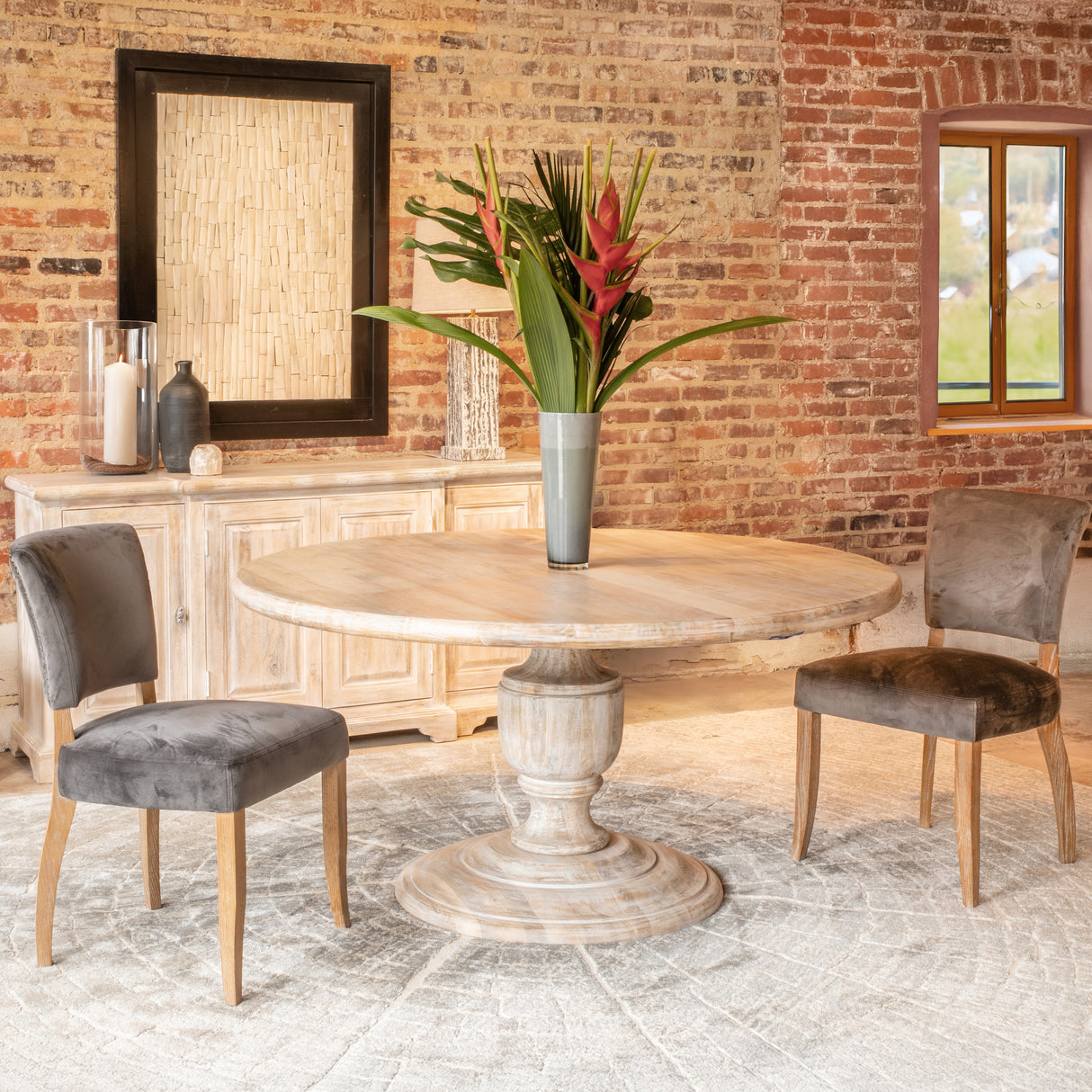 Taj 60" Round Dining Table in Heirloom White by Home Trends & Design at Eve Furniture