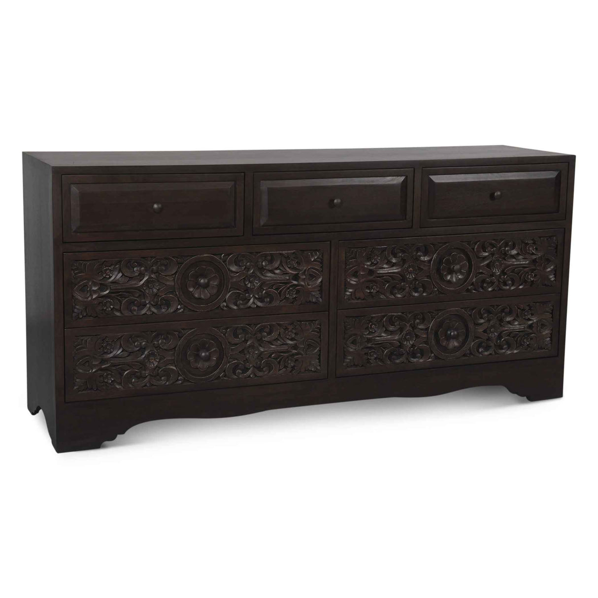 Taj 71" Dresser with Plinth Base in Vintage Brown by Home Trends & Design at Eve Furniture