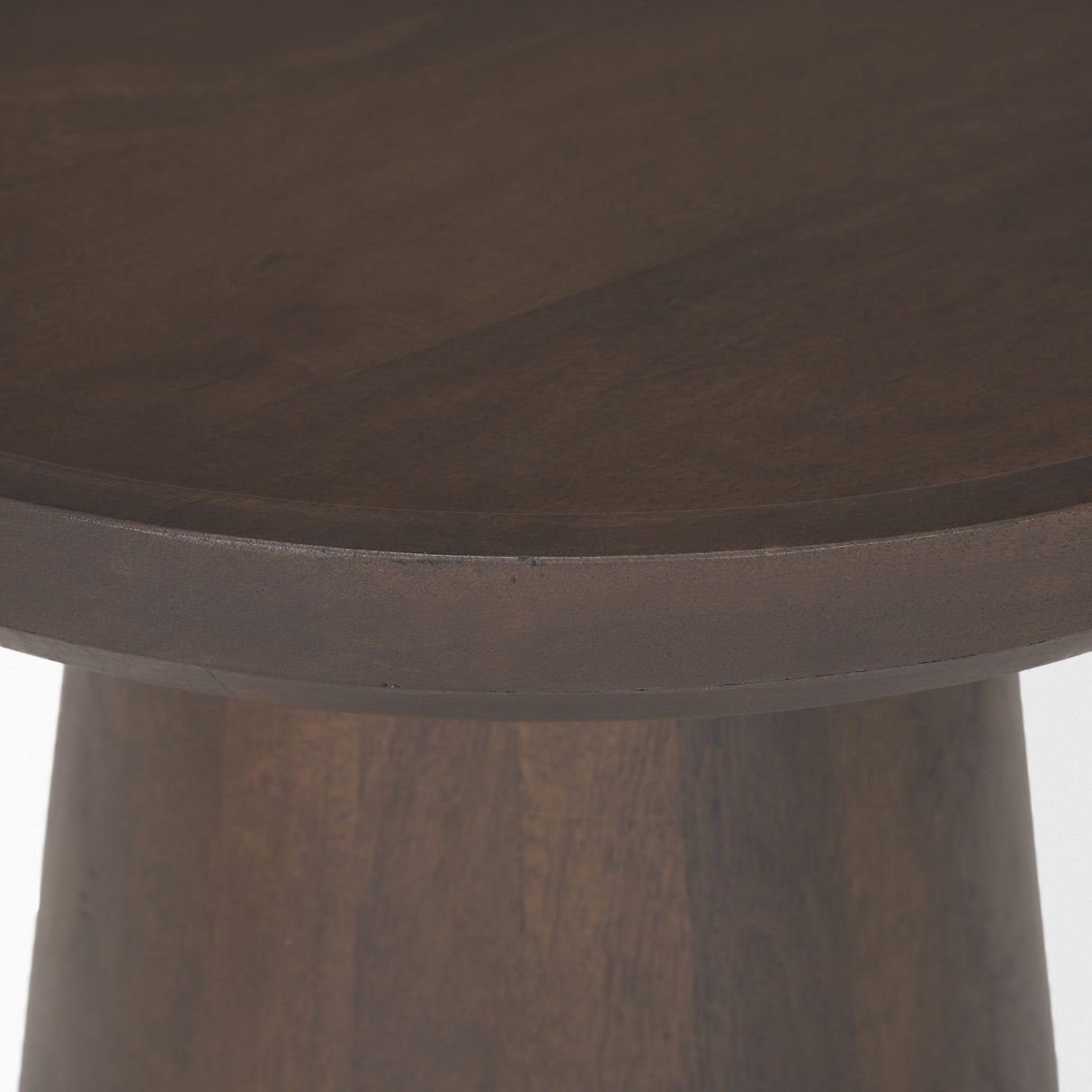 Takoda Dark Brown Wood Tapered Drum Accent Table by Mercana at Eve Furniture