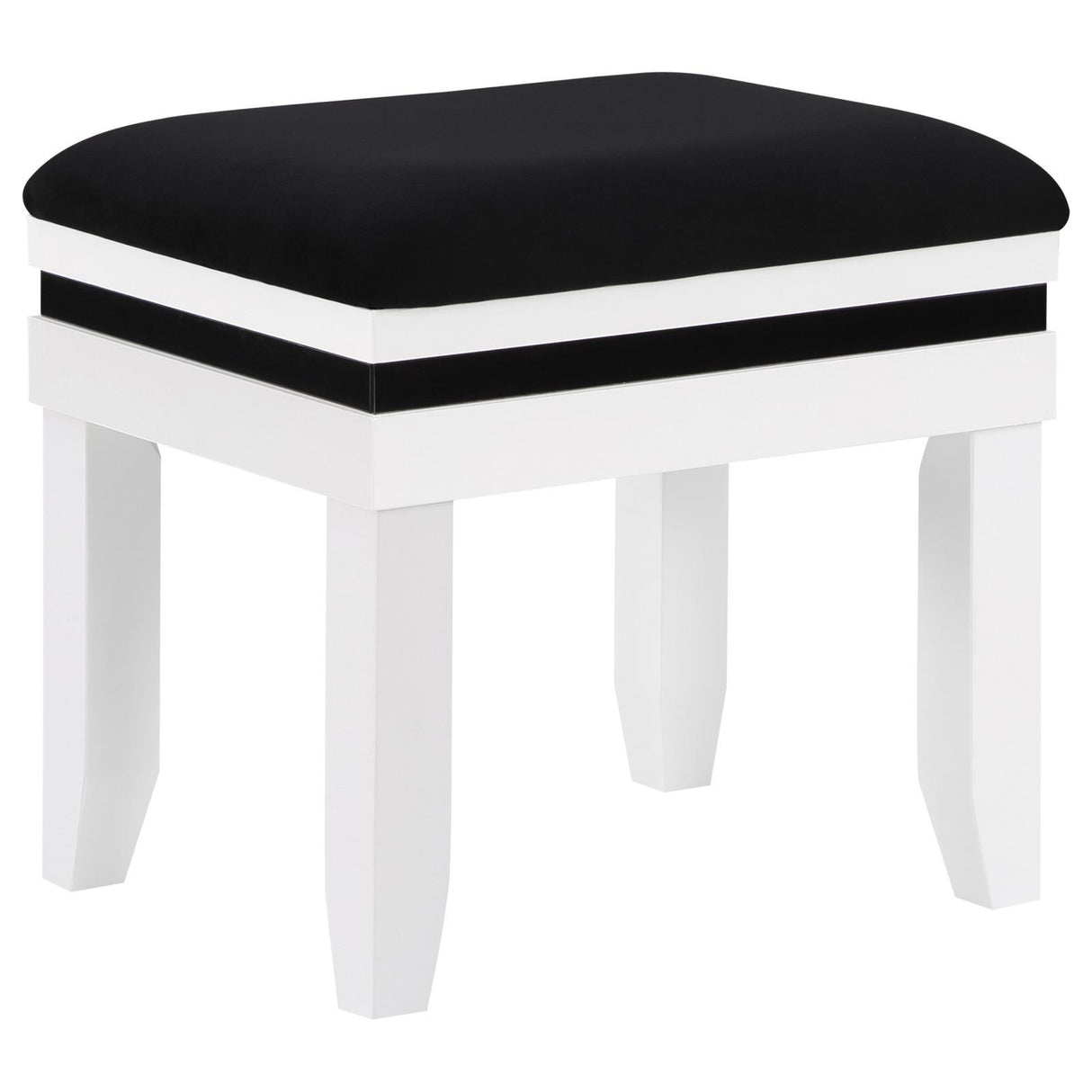 Talei Black and White 6-drawer Vanity Set with Hollywood Lighting by Coaster at Eve Furniture