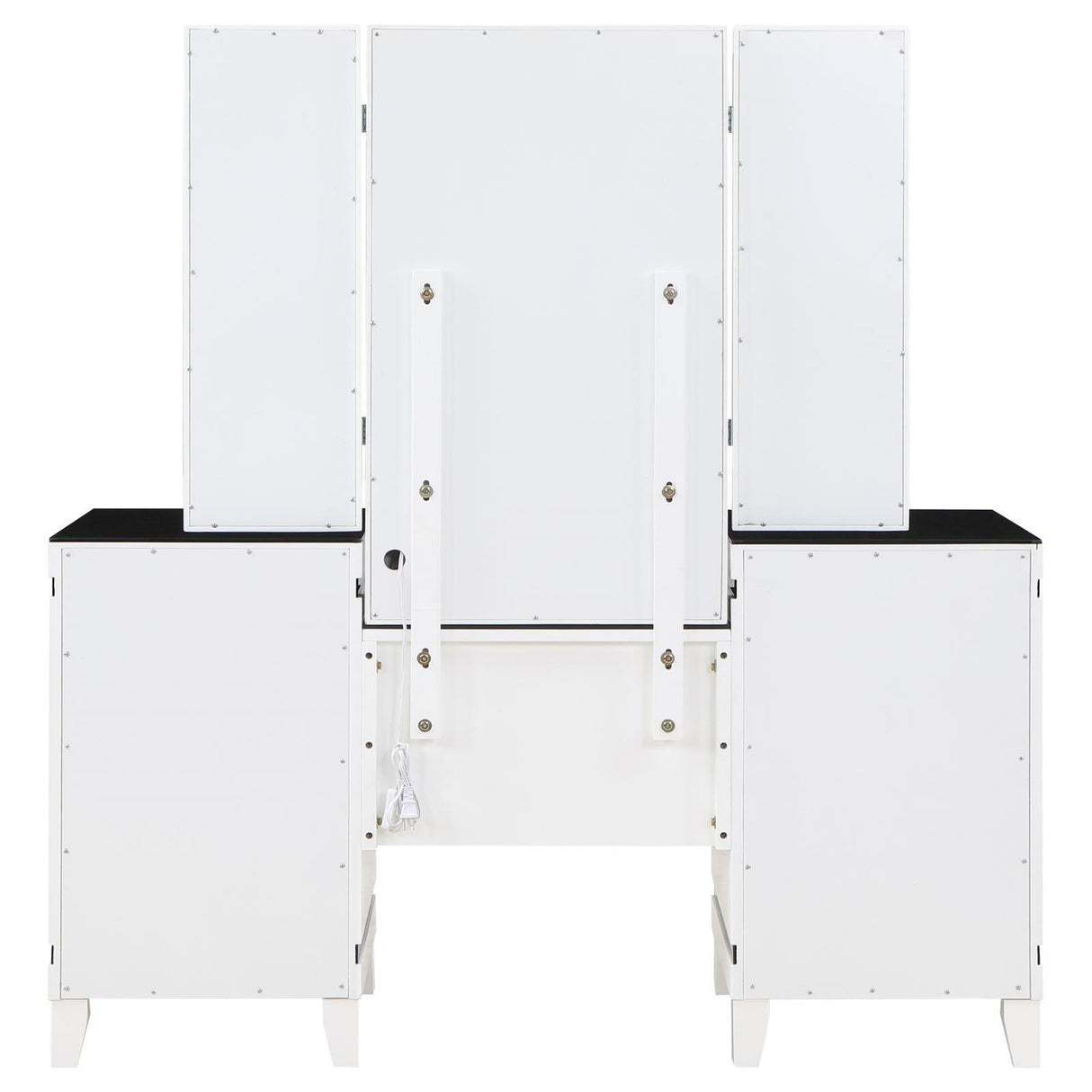 Talei Black and White 6-drawer Vanity Set with Hollywood Lighting by Coaster at Eve Furniture