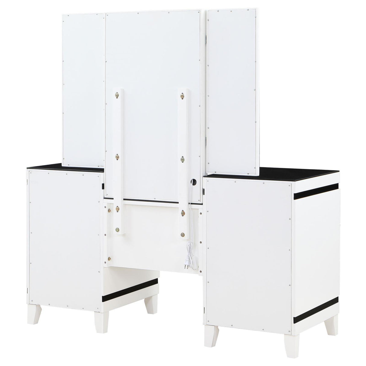 Talei Black and White 6-drawer Vanity Set with Hollywood Lighting by Coaster at Eve Furniture