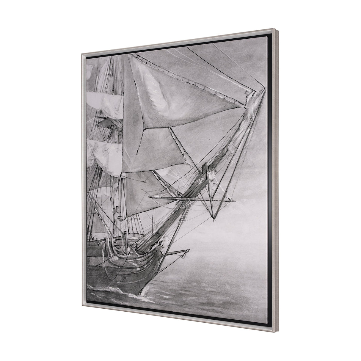 Tall Ship I by Mercana Studio a Hand Embellished Textured Framed Canvas by Mercana at Eve Furniture