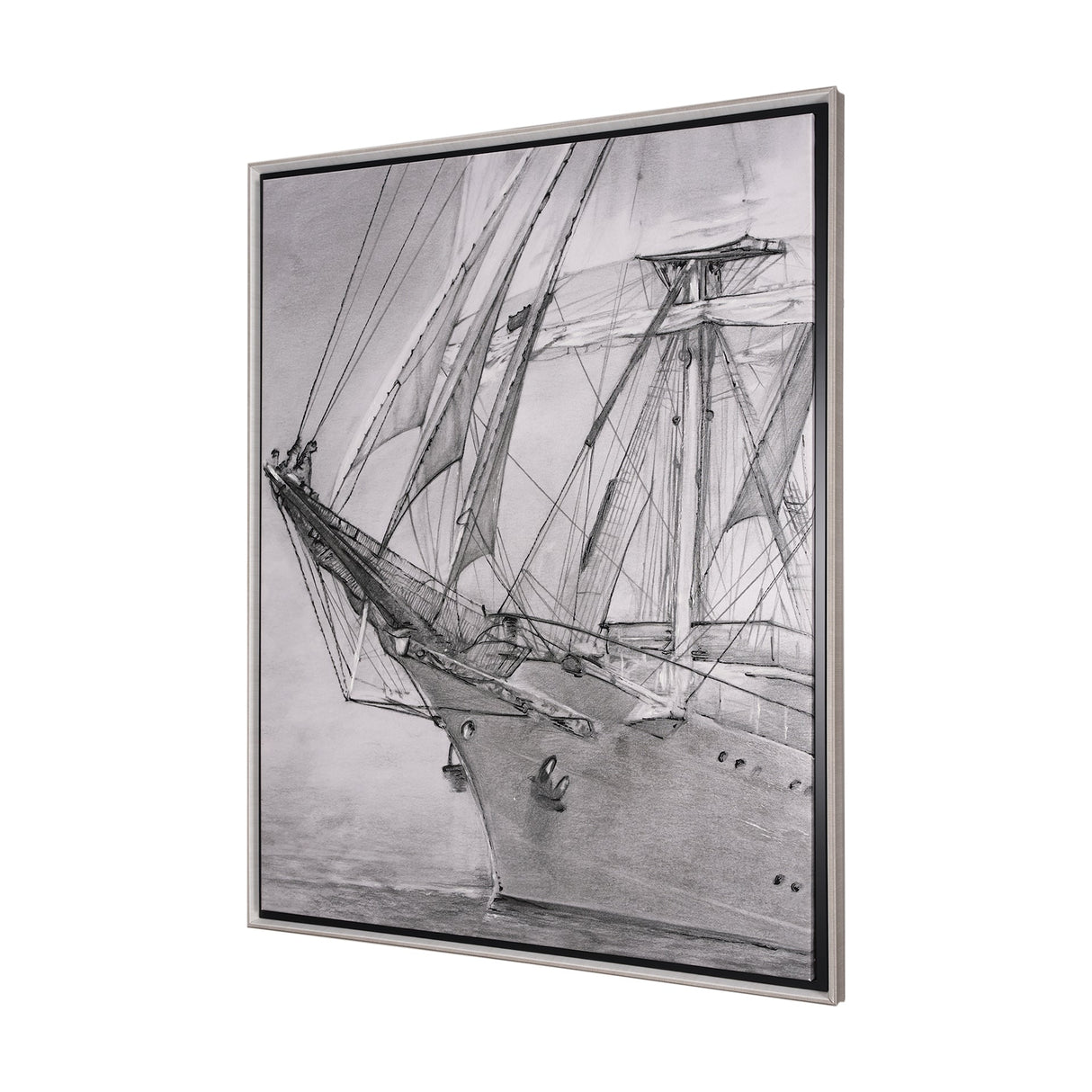 Tall Ship II by Mercana Studio a Hand Embellished Textured Framed Canvas by Mercana at Eve Furniture