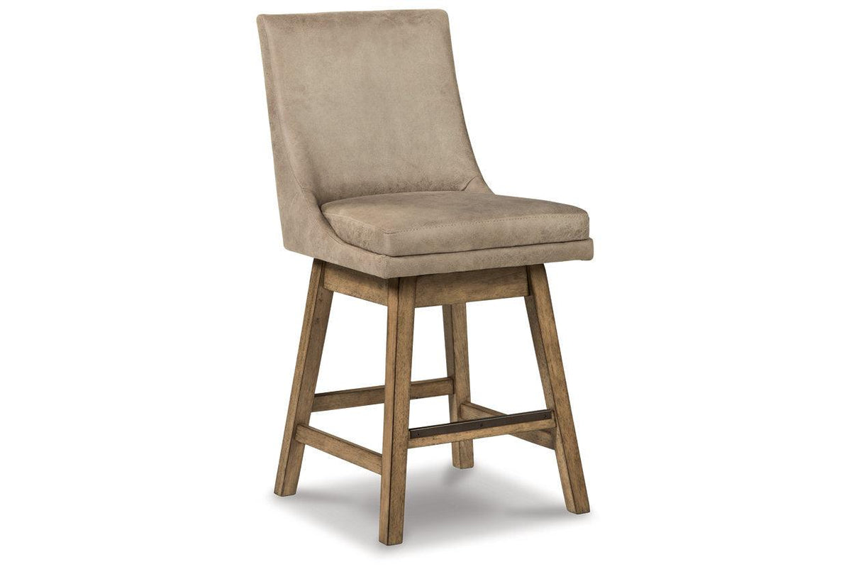 Tallenger Beige Counter Height Barstool, Set of 2 by Ashley at Eve Furniture