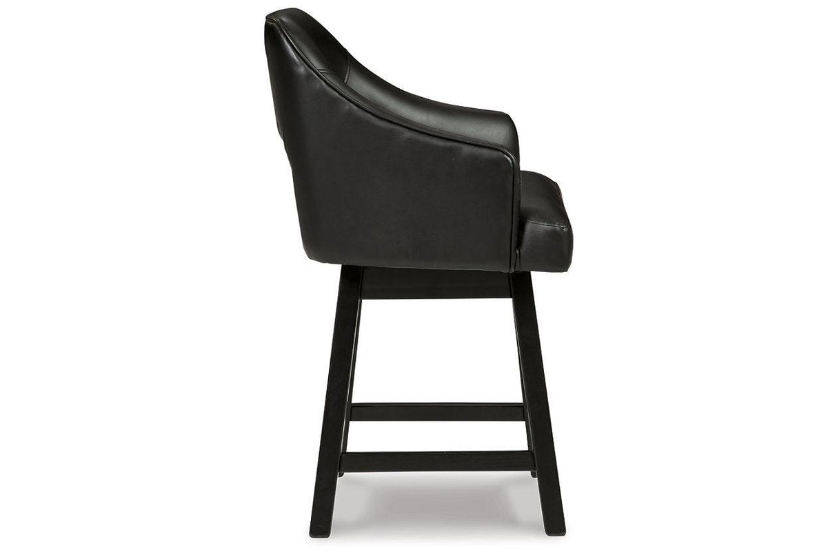 Tallenger Black/Dark Brown Counter Height Barstool, Set of 2 by Ashley at Eve Furniture