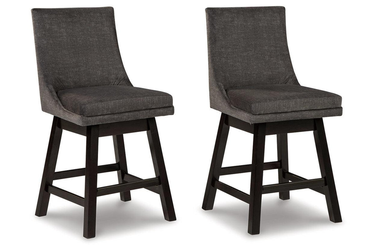 Tallenger Dark Gray Counter Height Barstool, Set of 2 by Ashley at Eve Furniture