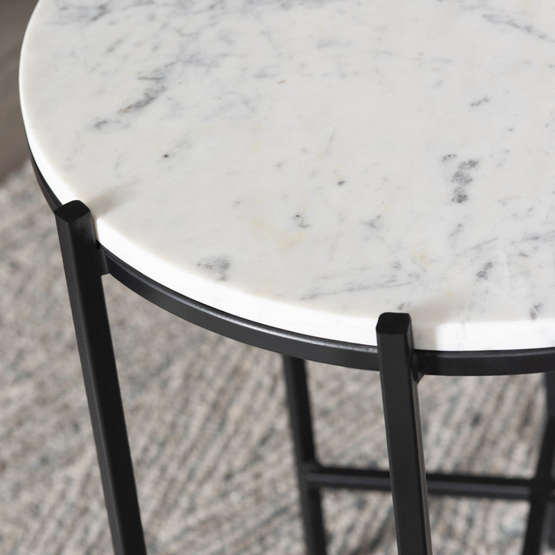 Talley Black/White Accent Table by Crestview at Eve Furniture