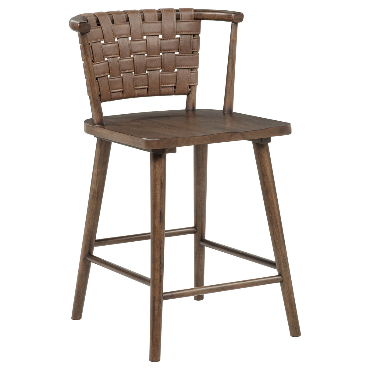 Tallis Brown Woven Leatherette Back Counter Chair (Set of 2) by Coaster at Eve Furniture