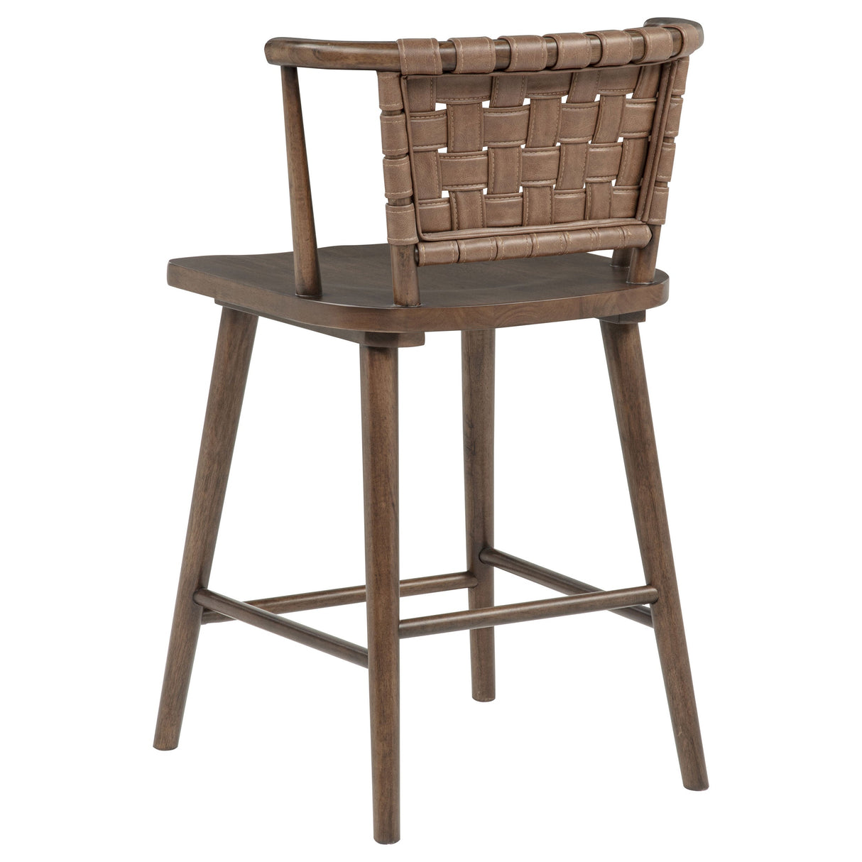 Tallis Brown Woven Leatherette Back Counter Chair (Set of 2) by Coaster at Eve Furniture