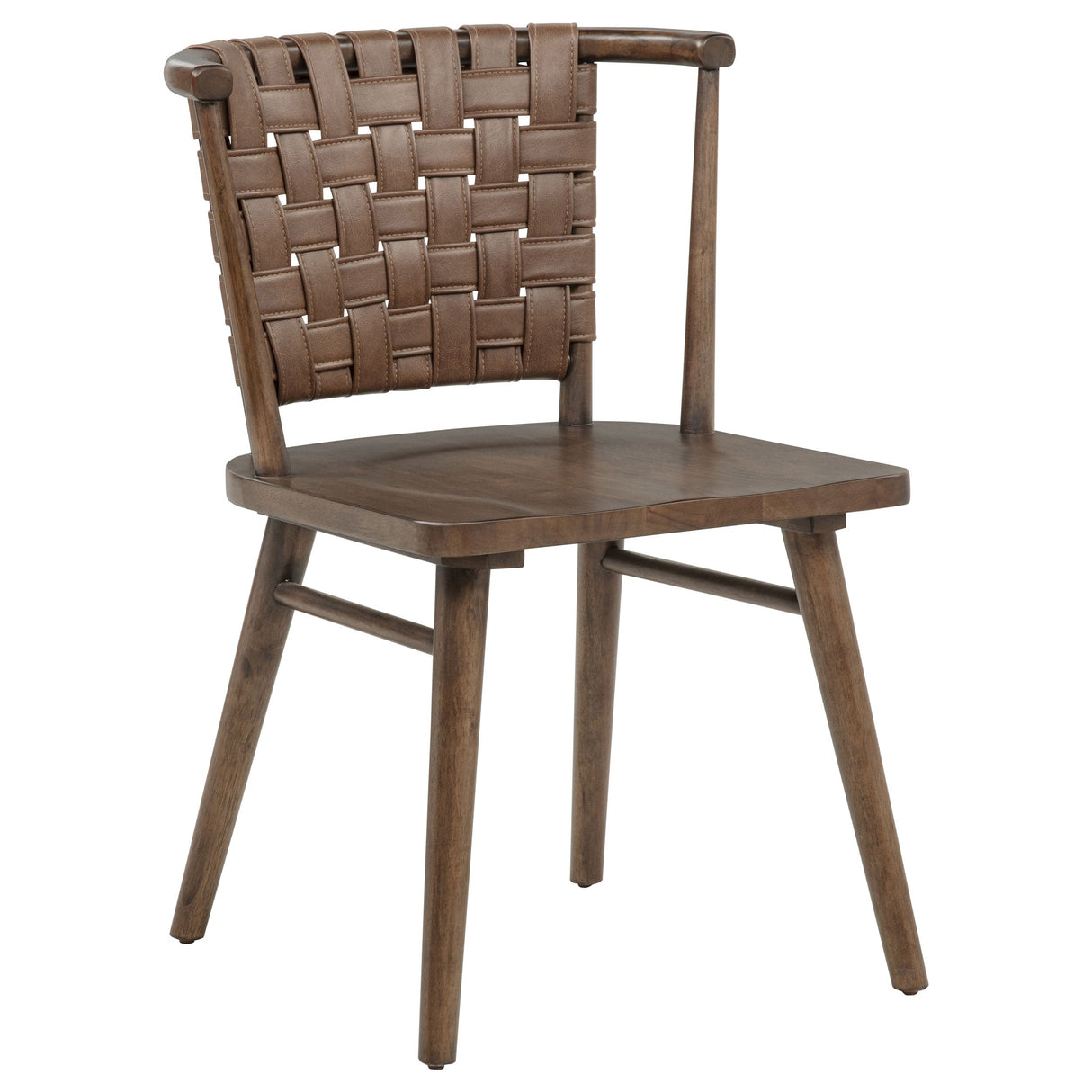 Tallis Brown Woven Leatherette Back Dining Side Chair (Set of 2) by Coaster at Eve Furniture