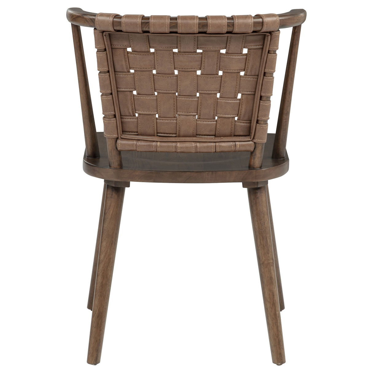 Tallis Brown Woven Leatherette Back Dining Side Chair (Set of 2) by Coaster at Eve Furniture