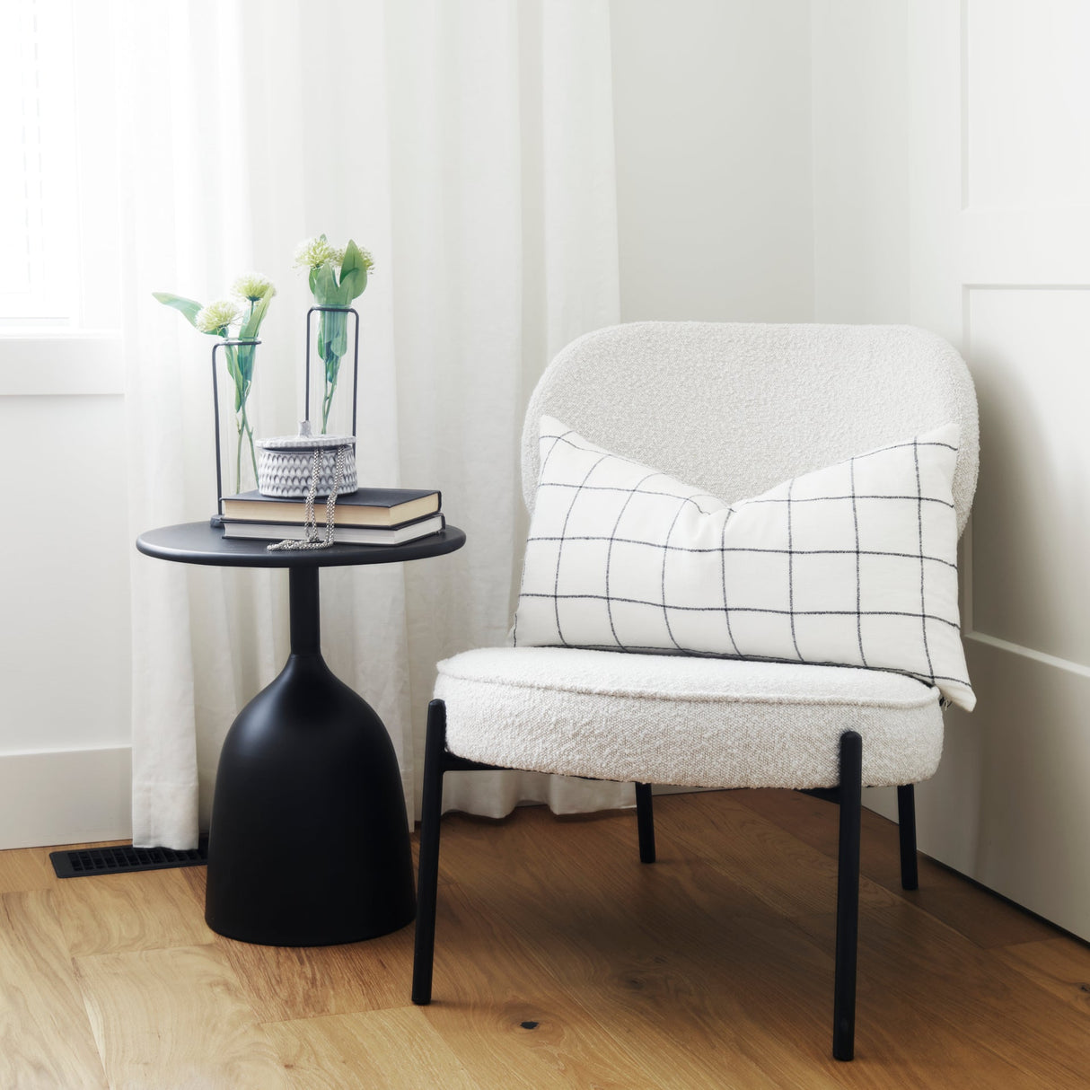 Talulla 16.5L x 16.5W x 19.7H Matte Black Metal Accent Table by Mercana at Eve Furniture