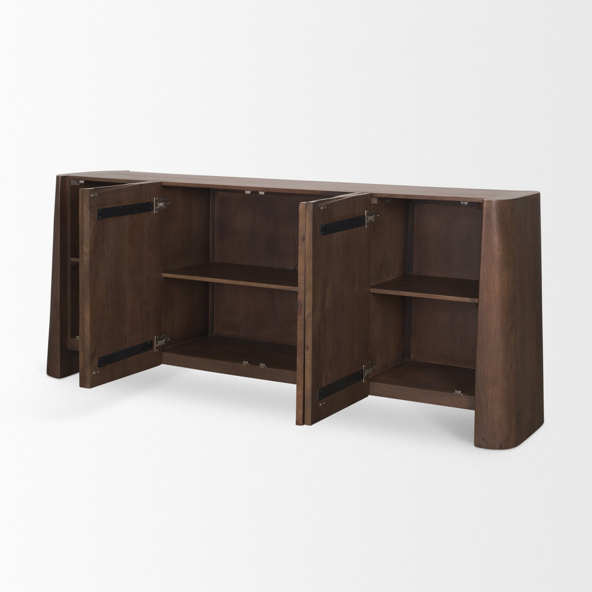 Tammar Brown Wood 4-Door Sideboard by Mercana at Eve Furniture