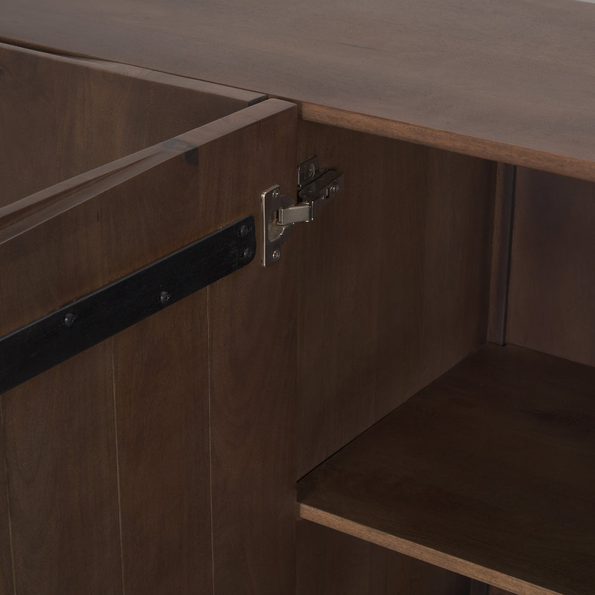 Tammar Brown Wood 4-Door Sideboard by Mercana at Eve Furniture