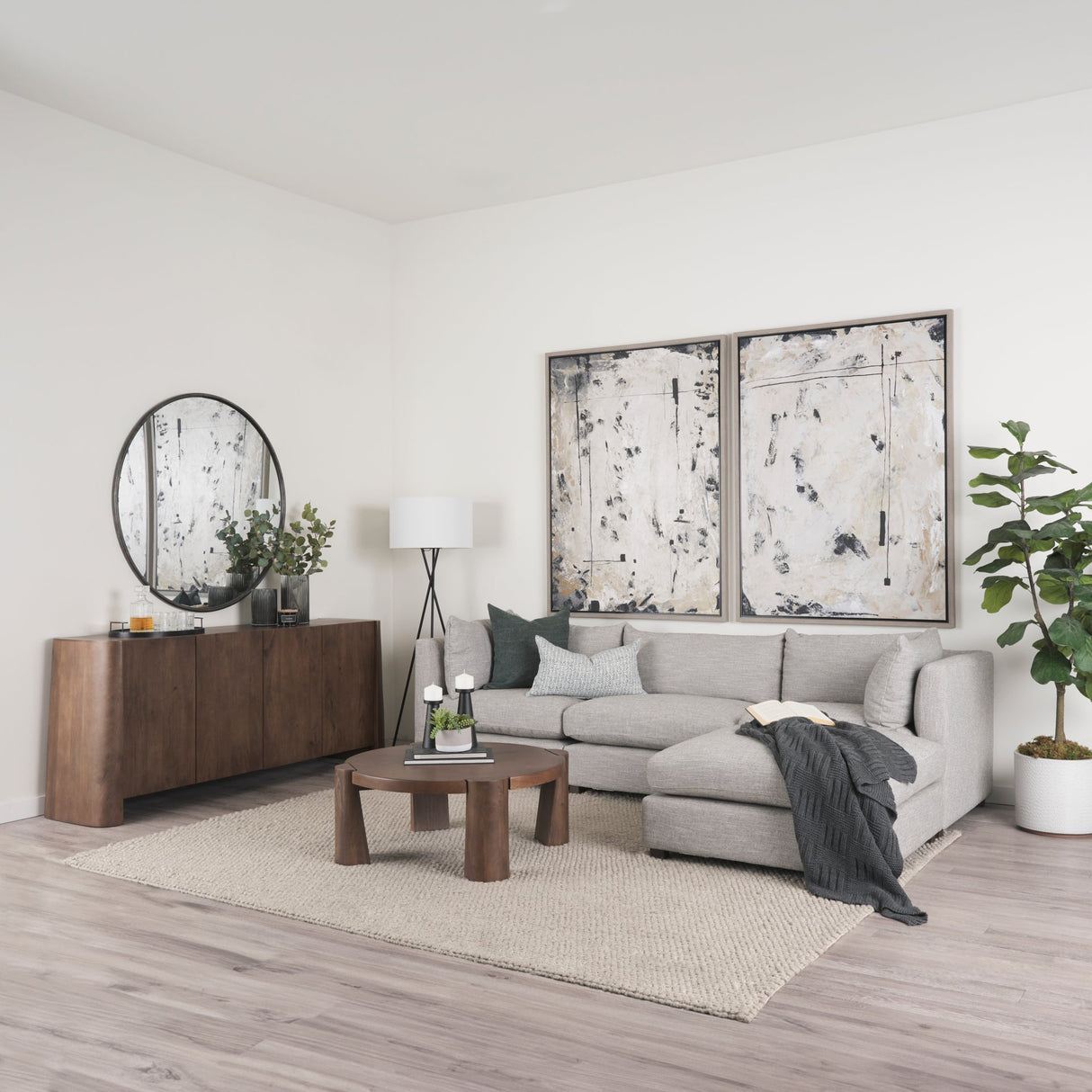 Tammar Round Wood w/ Tapered Legs Coffee Table by Mercana at Eve Furniture
