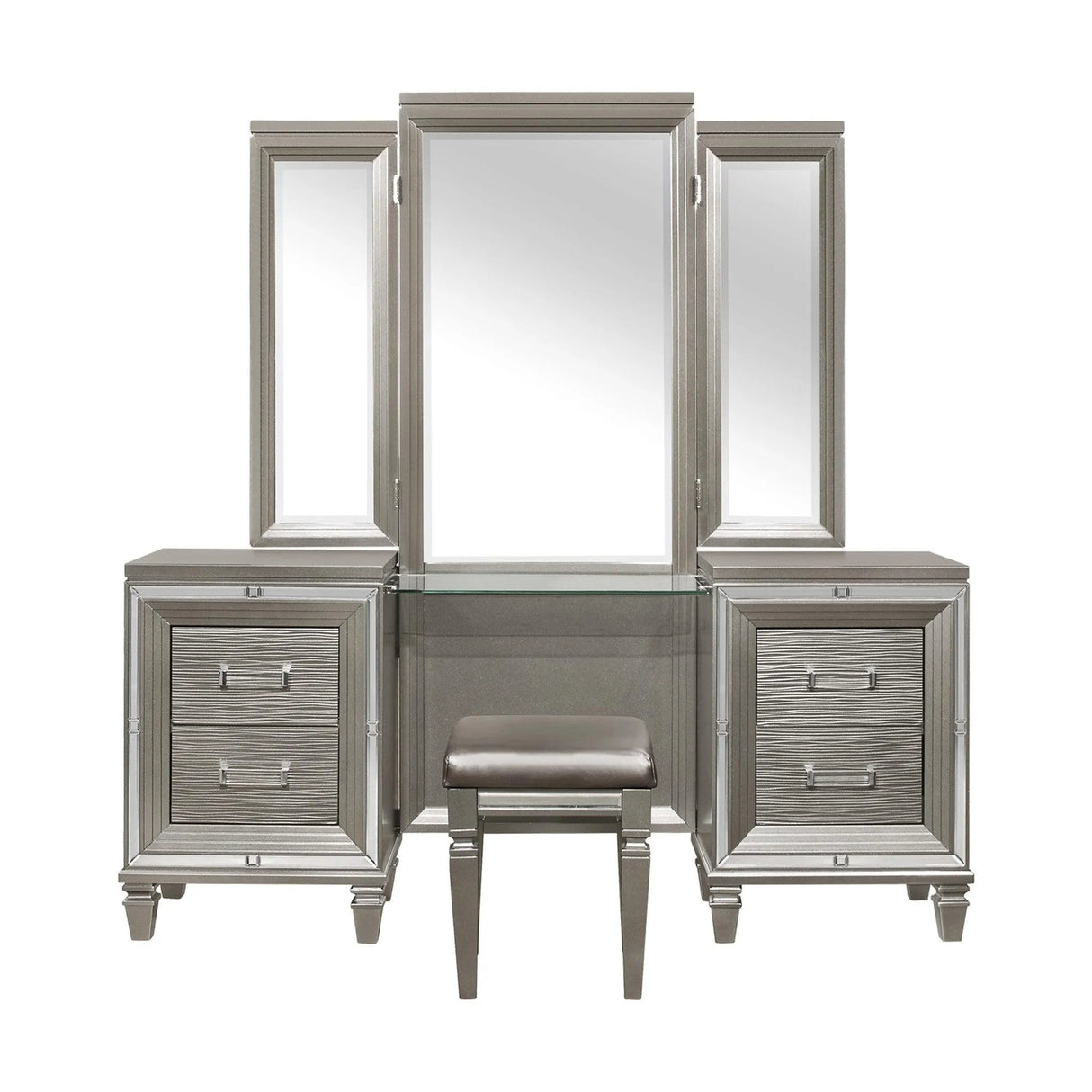 Tamsin Silver/Gray Metallic Vanity Set by Homelegance at Eve Furniture