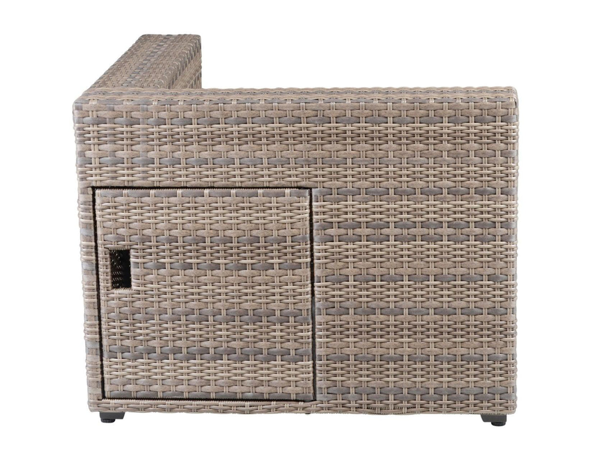 Tamyra Resin Wicker Side Table & Ottoman by Steve Silver at Eve Furniture