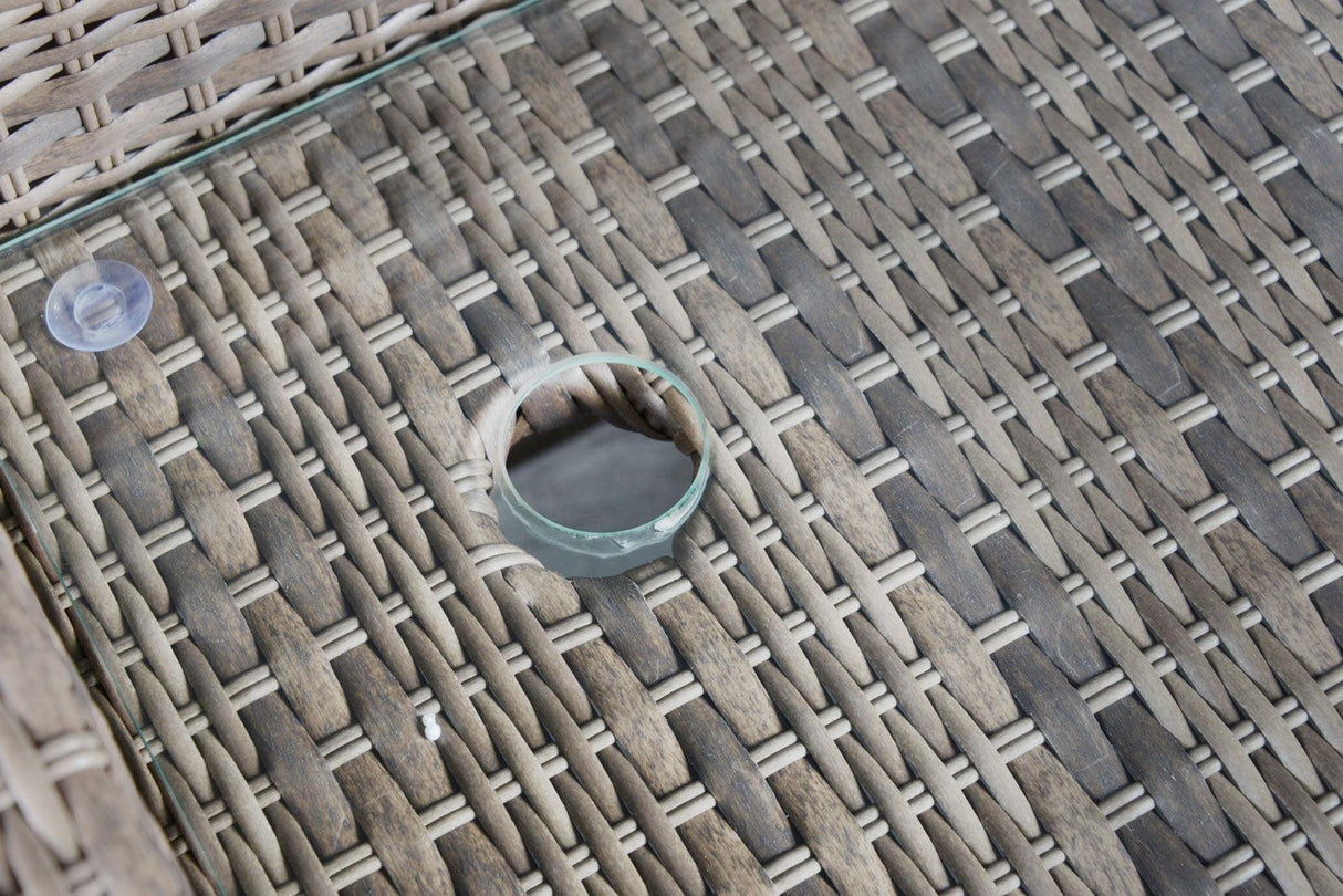 Tamyra Resin Wicker Side Table & Ottoman by Steve Silver at Eve Furniture