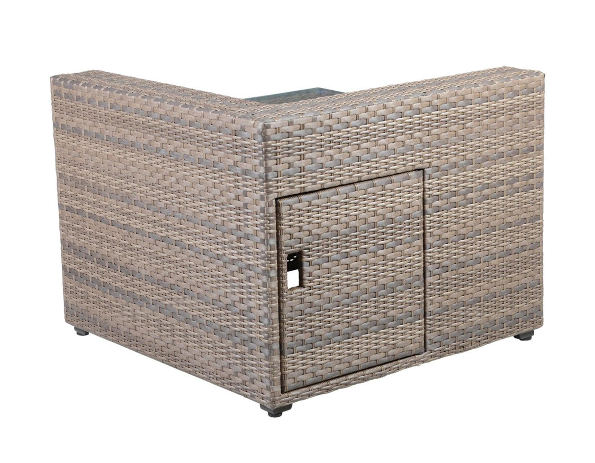 Tamyra Resin Wicker Side Table & Ottoman by Steve Silver at Eve Furniture