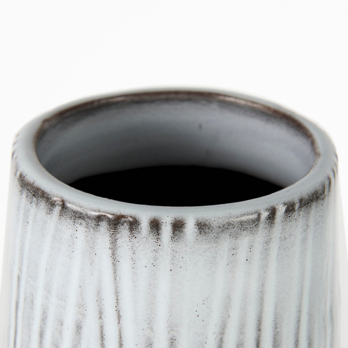 Tanami I Tall Dark Brown/White Ceramic Vase by Mercana at Eve Furniture