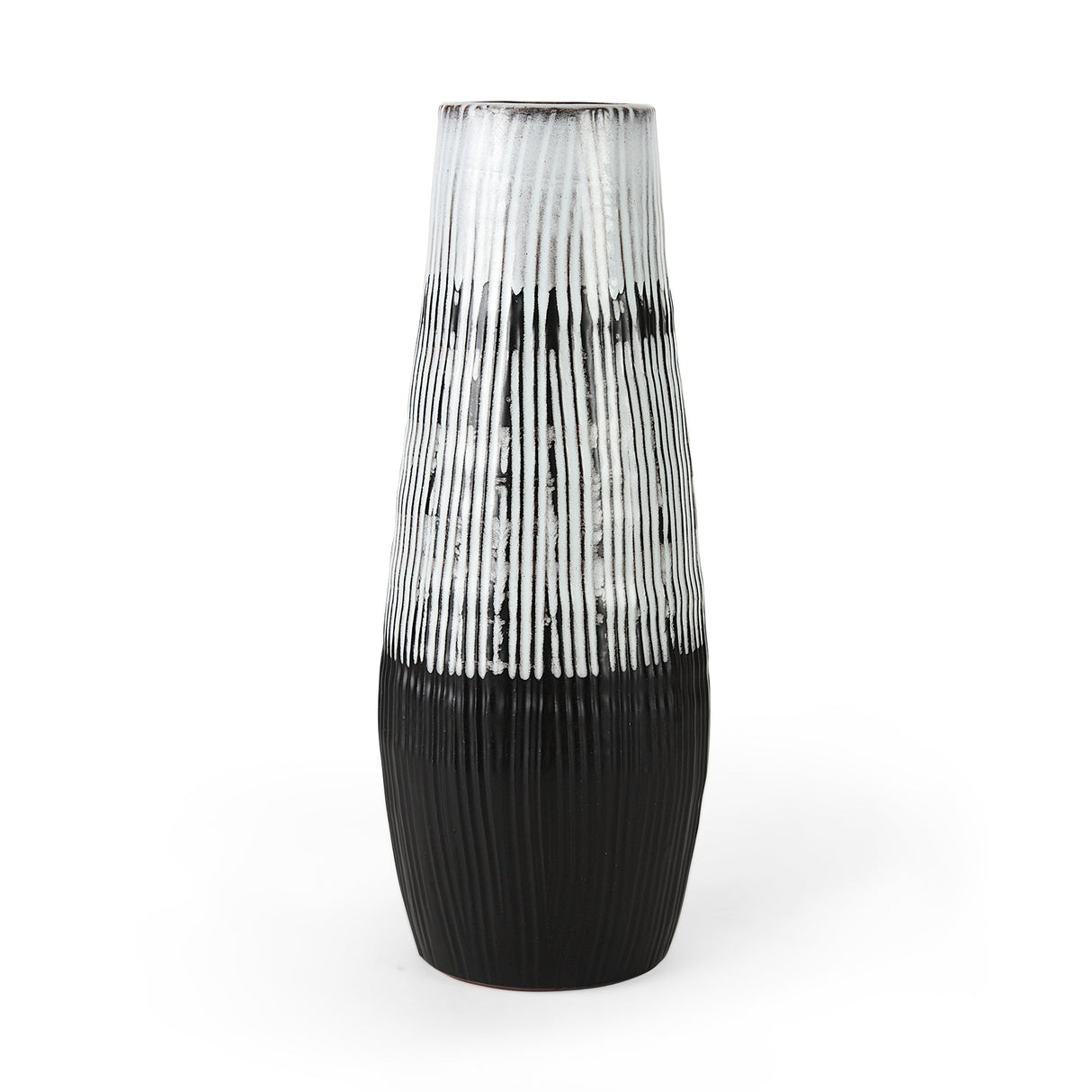 Tanami I Tall Dark Brown/White Ceramic Vase by Mercana at Eve Furniture
