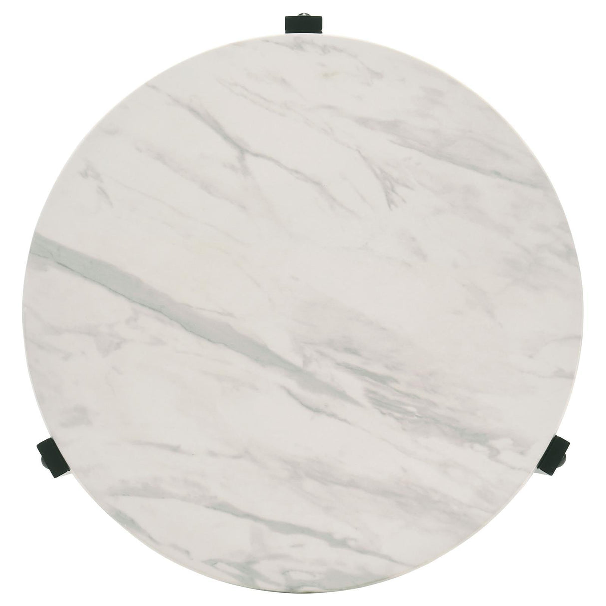 Tandi White Marble/Black Round End Table Faux by Coaster at Eve Furniture