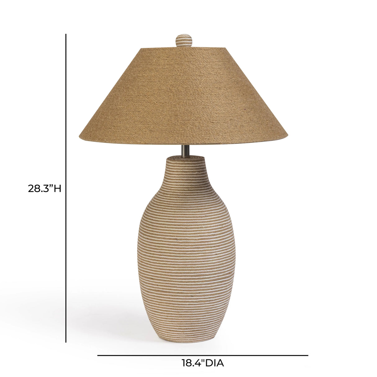 Tanga Natural Jute and Cotton Table Lamp by TOV Furniture at Eve Furniture