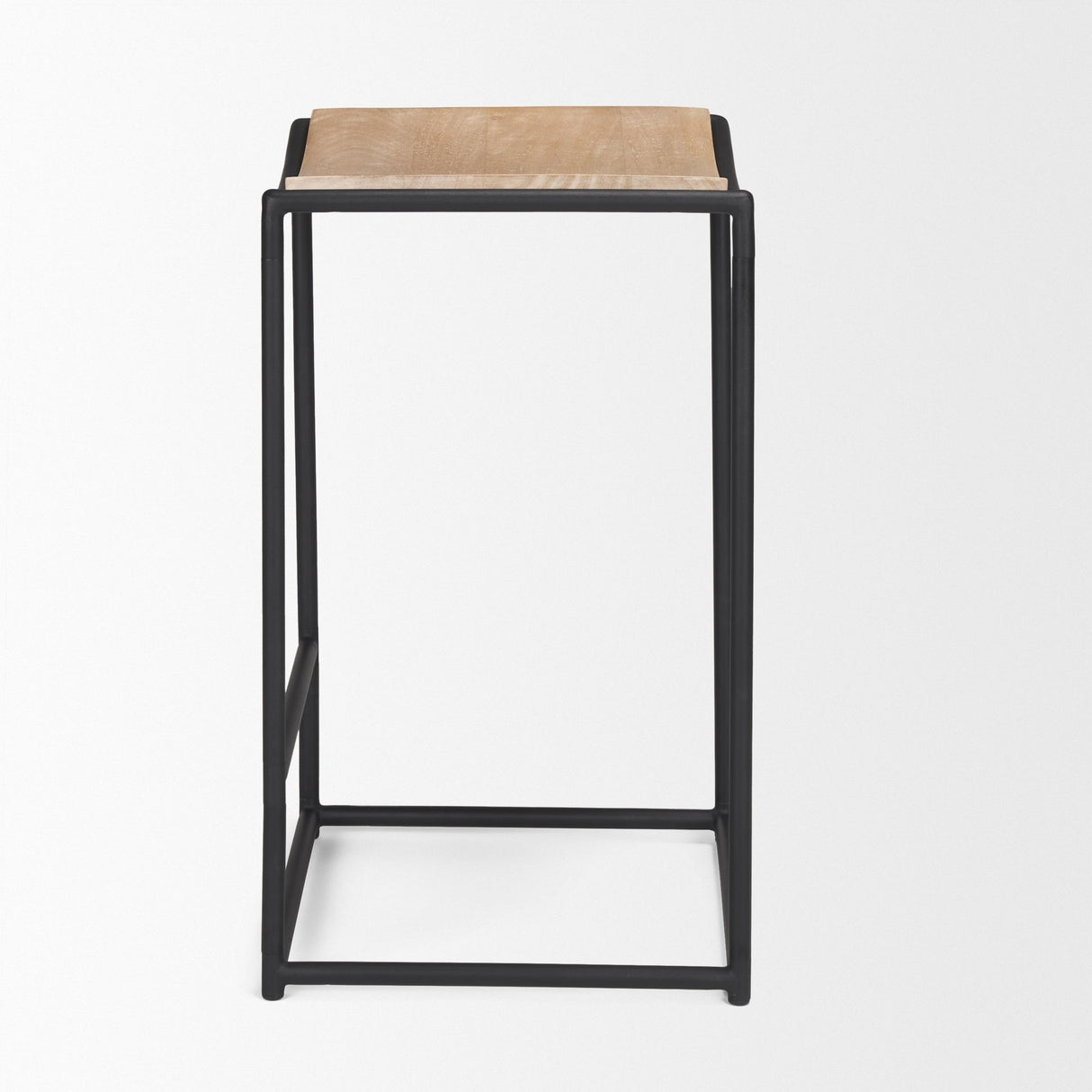 Taniel Light Brown Wood w/ Black Metal Counter Stool by Mercana at Eve Furniture