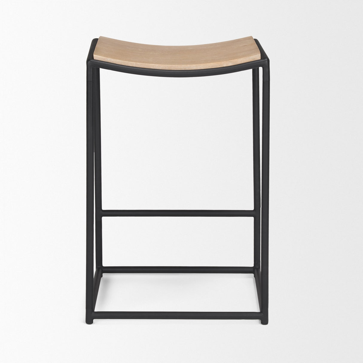 Taniel Light Brown Wood w/ Black Metal Counter Stool by Mercana at Eve Furniture
