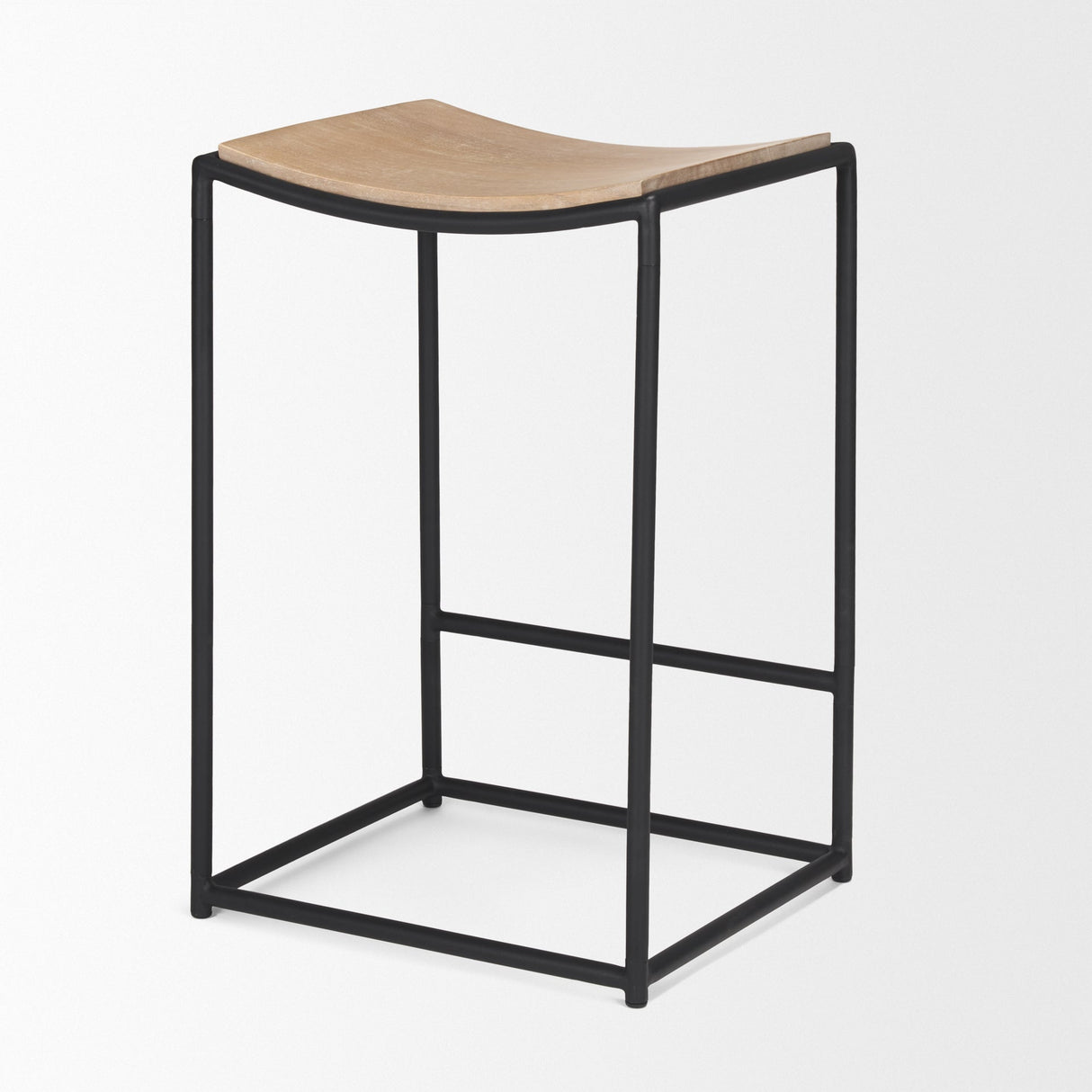 Taniel Light Brown Wood w/ Black Metal Counter Stool by Mercana at Eve Furniture