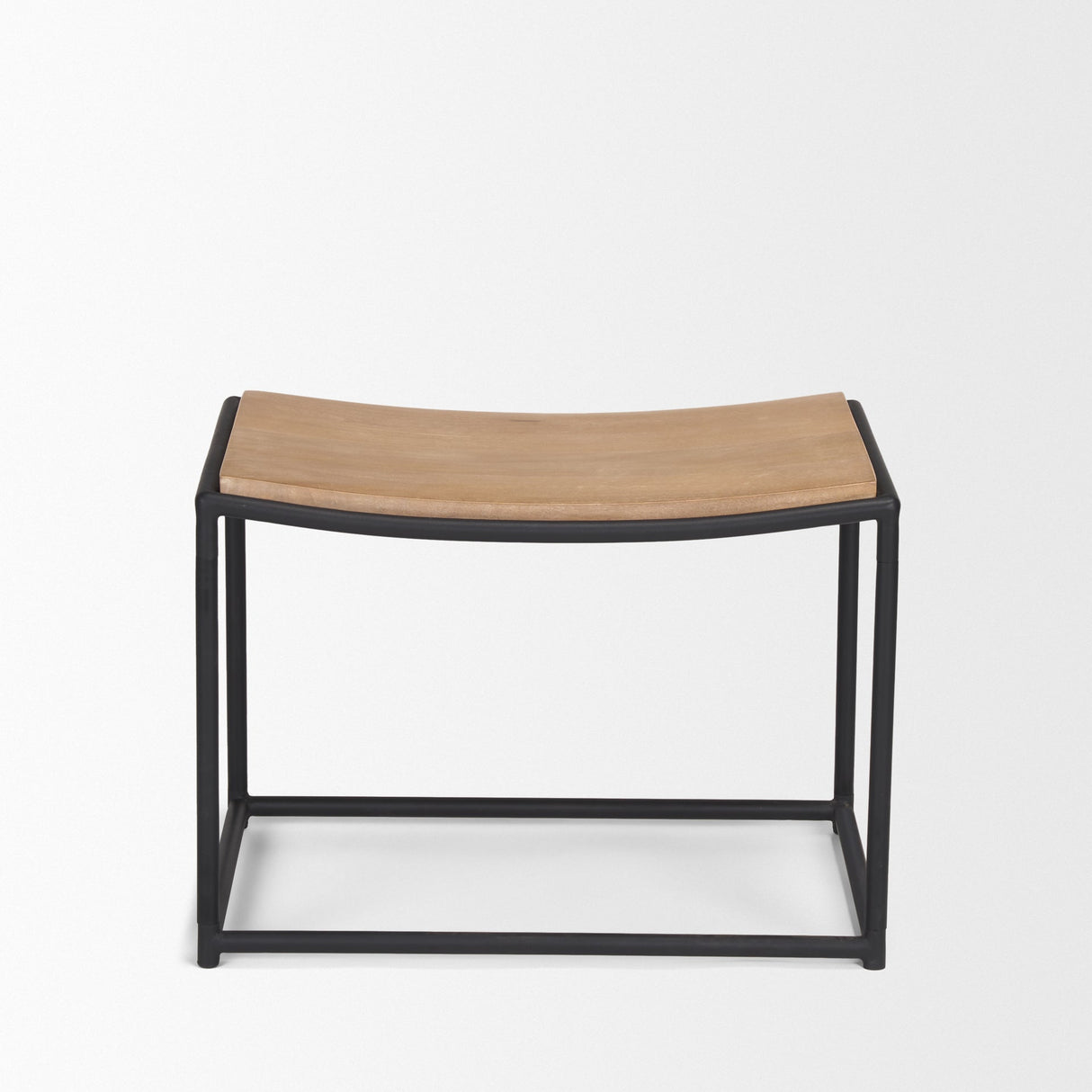 Taniel Light Brown Wood w/ Black Metal Stool by Mercana at Eve Furniture