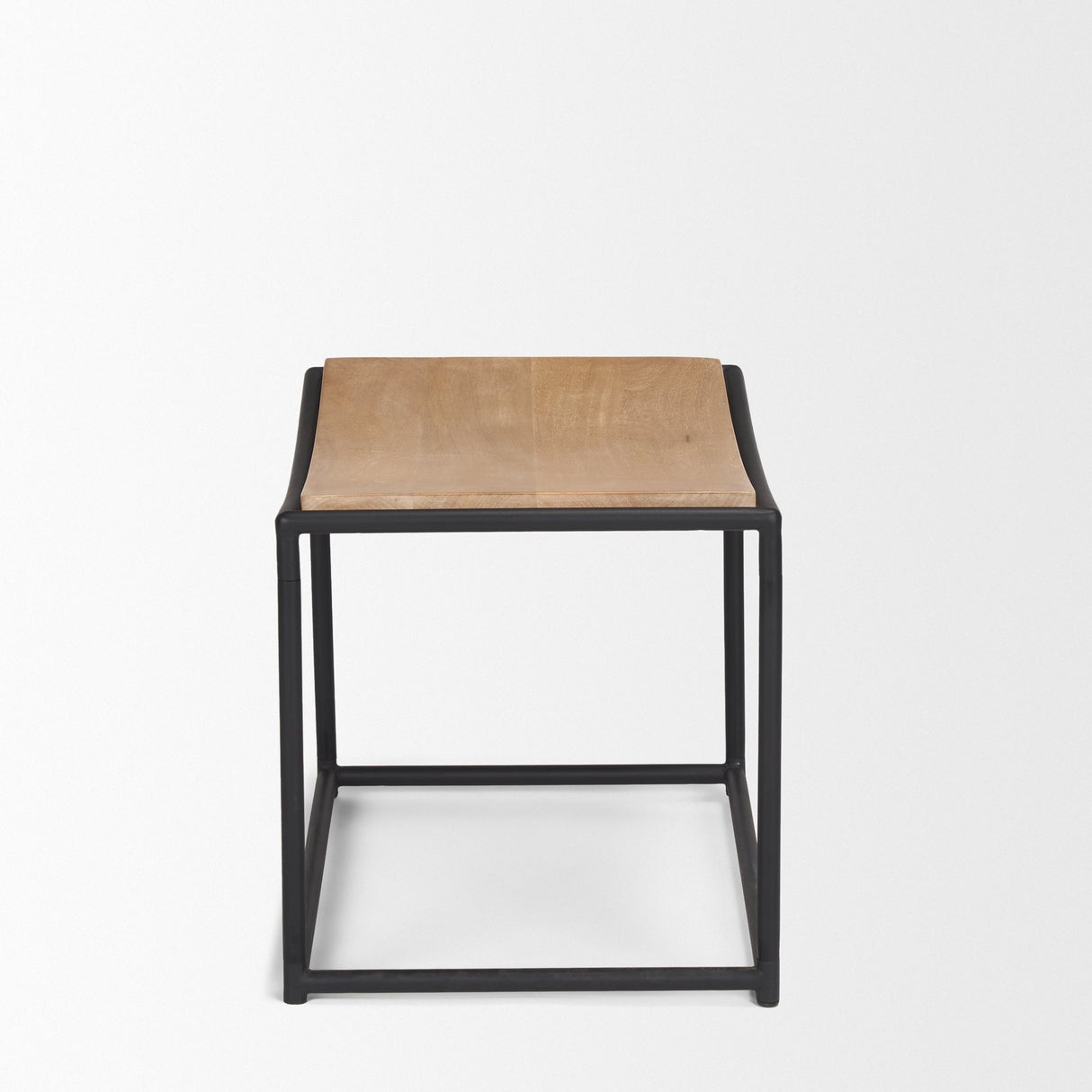 Taniel Light Brown Wood w/ Black Metal Stool by Mercana at Eve Furniture