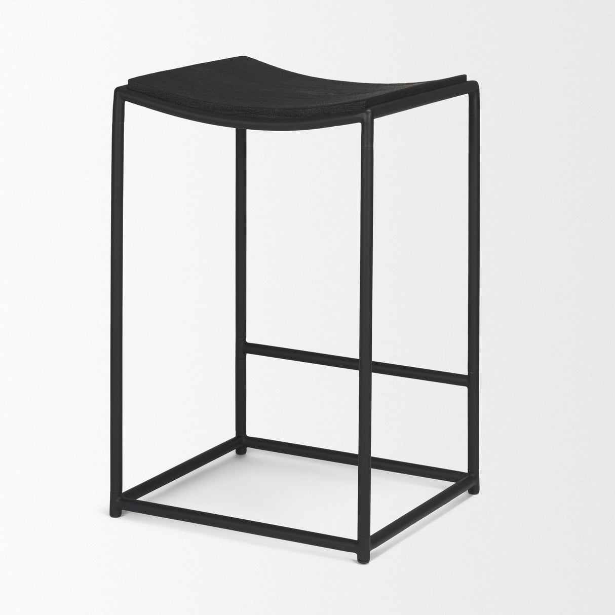 Taniel Textured Black Wood w/ Black Metal Counter Stool by Mercana at Eve Furniture