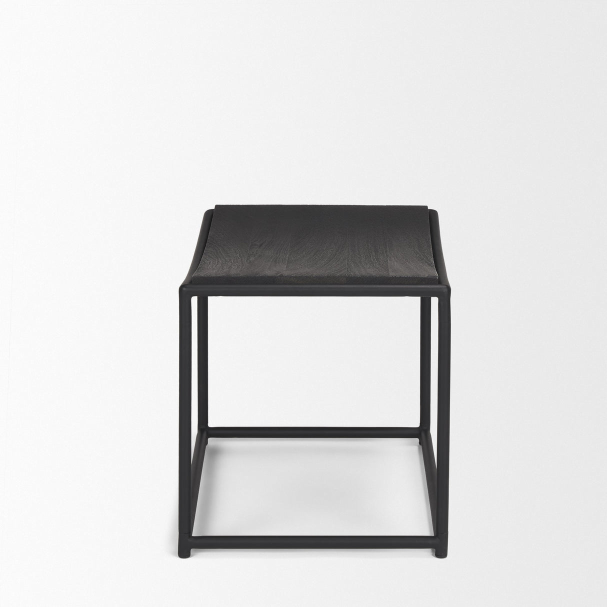 Taniel Textured Black Wood w/ Black Metal Stool by Mercana at Eve Furniture