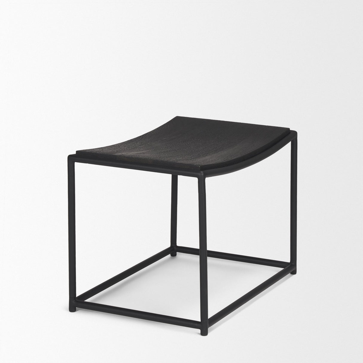 Taniel Textured Black Wood w/ Black Metal Stool by Mercana at Eve Furniture