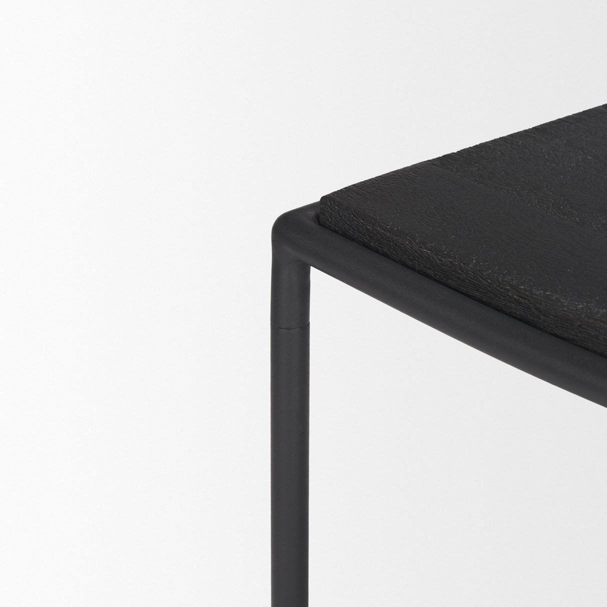 Taniel Textured Black Wood w/ Black Metal Stool by Mercana at Eve Furniture