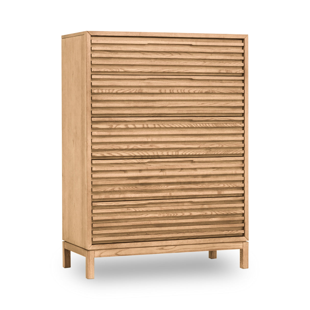 Tanner Five Drawer Ash Wood Chest in Flaxen by Modus Furniture at Eve Furniture