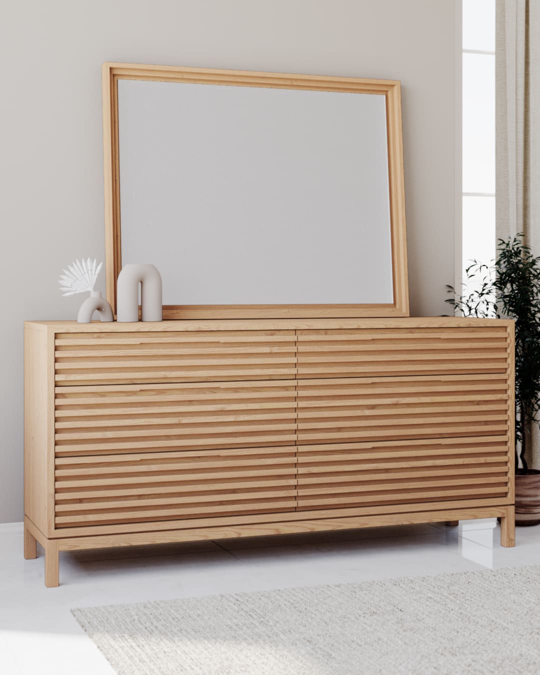 Tanner Flaxen Wall or Dresser Mirror by Modus Furniture at Eve Furniture