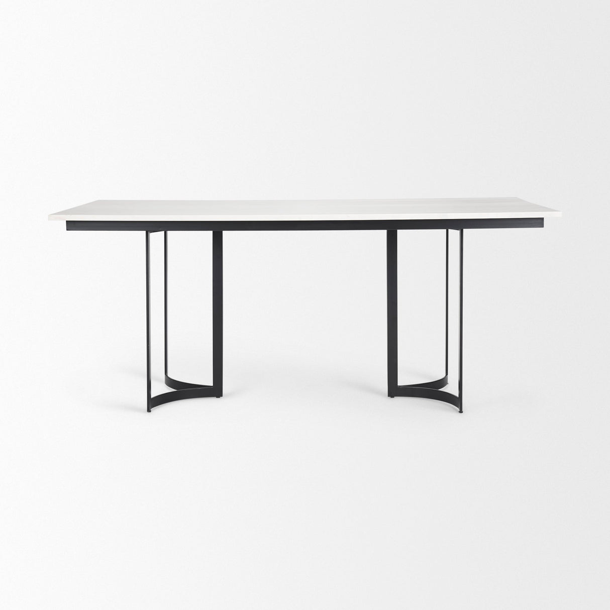 Tanner I Rectangular White Marble W/ Metal Base Dining Table by Mercana at Eve Furniture