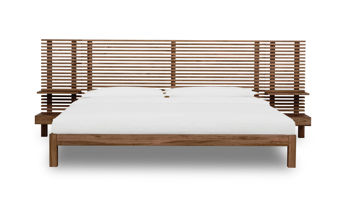 Tanner Solid Ash Eastern King Wall Bed with Integrated Nightstands in Roux by Modus Furniture at Eve Furniture