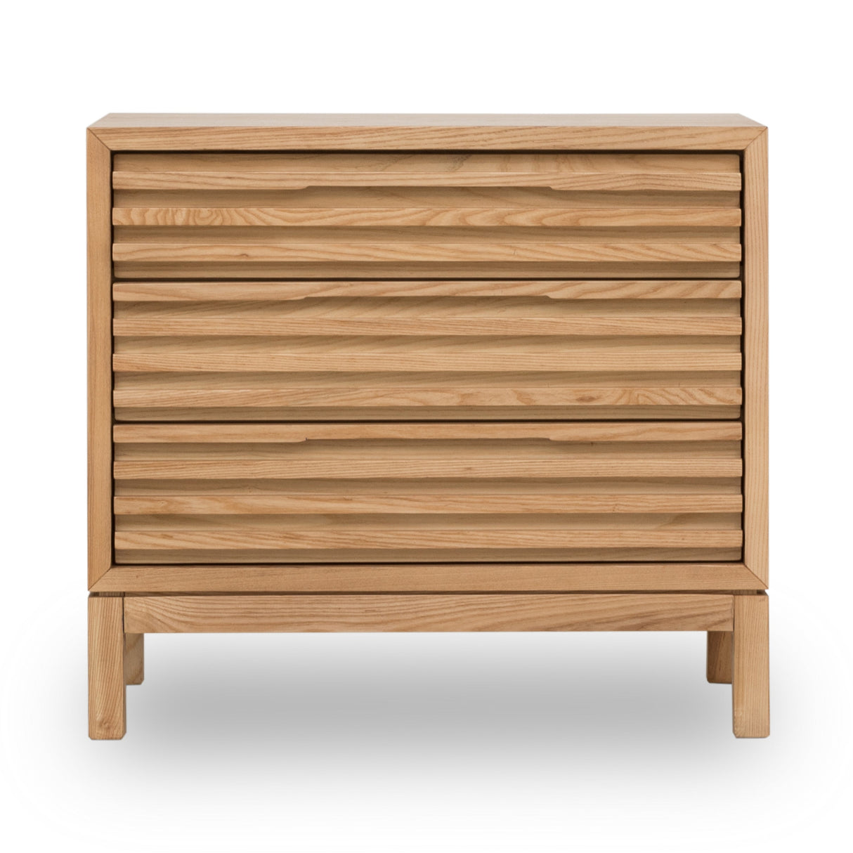 Tanner Three Drawer Ash Wood Nightstand in Flaxen by Modus Furniture at Eve Furniture
