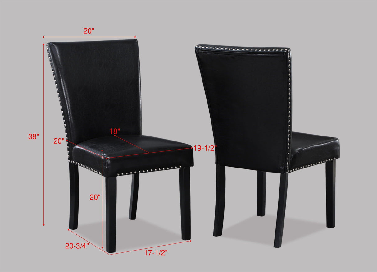 Tanner White and Black Dining Chair, Set of 2 by Crown Mark at Eve Furniture