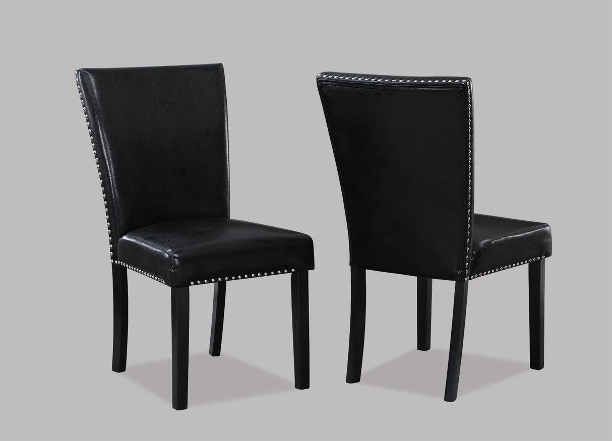 Tanner White and Black Faux Marble Dining Set by Crown Mark at Eve Furniture