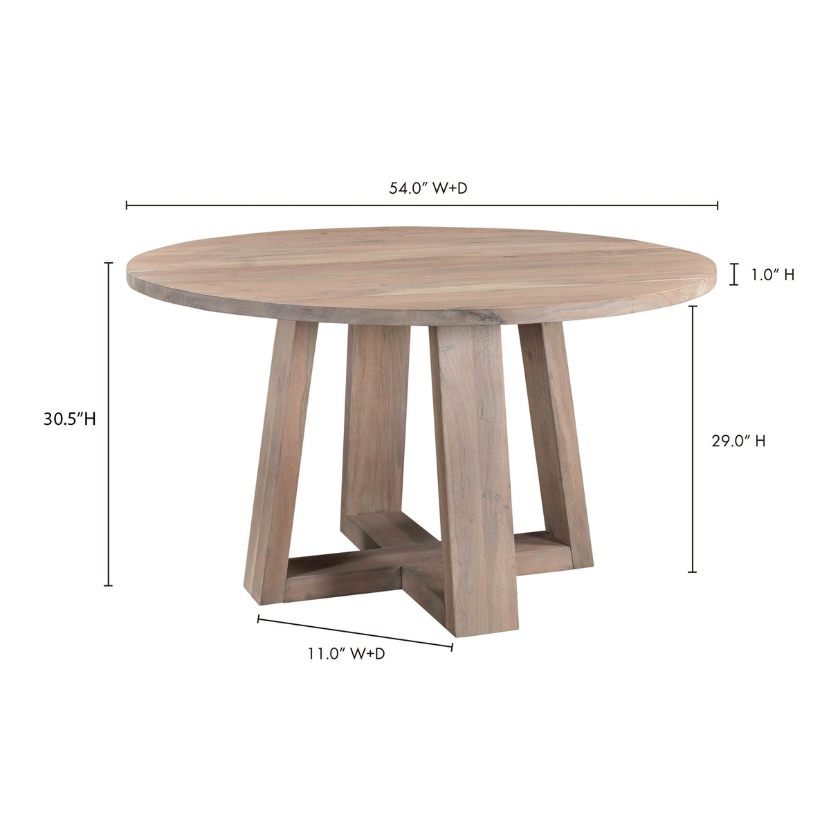 Tanya Grey Dining Table (Round) by Moe's Home at Eve Furniture