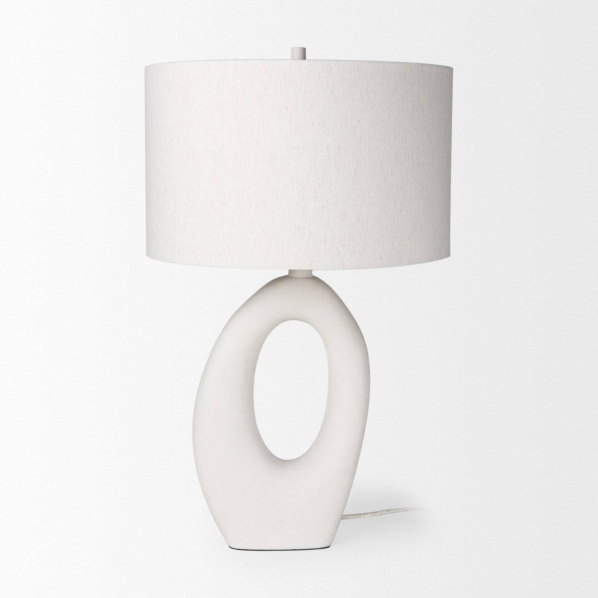 Tao 20.0L x 20.0W x 33.0H Cream Base W/White Shade Table Lamp by Mercana at Eve Furniture