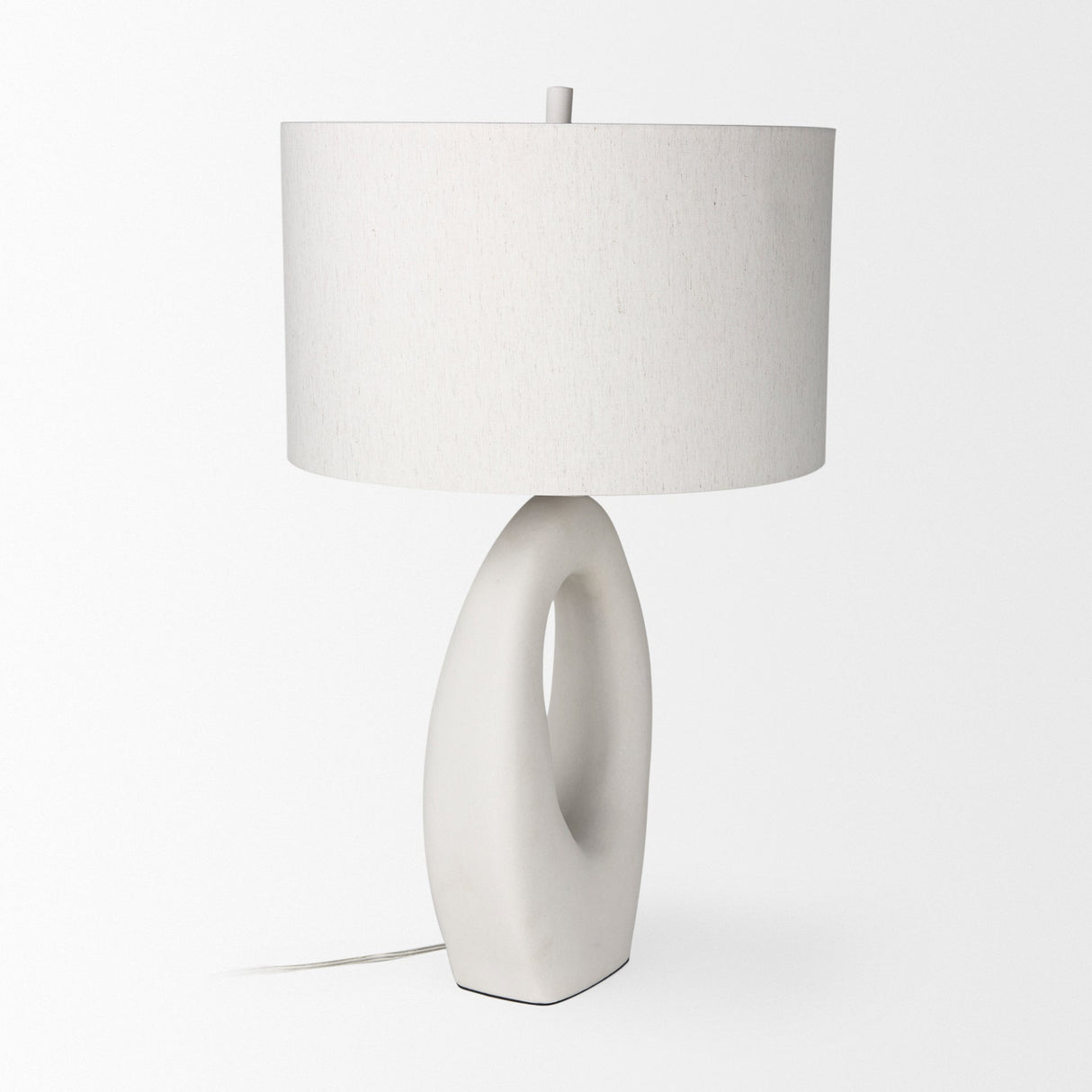 Tao Cream Base W/White Shade Table Lamp by Mercana at Eve Furniture