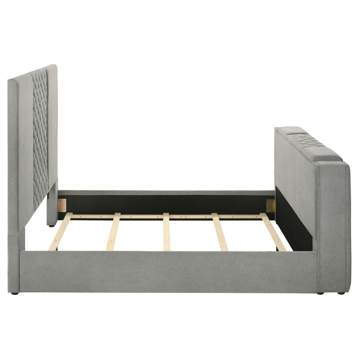 Tara Grey 61-inch Upholstered King Panel TV Bed by Coaster at Eve Furniture